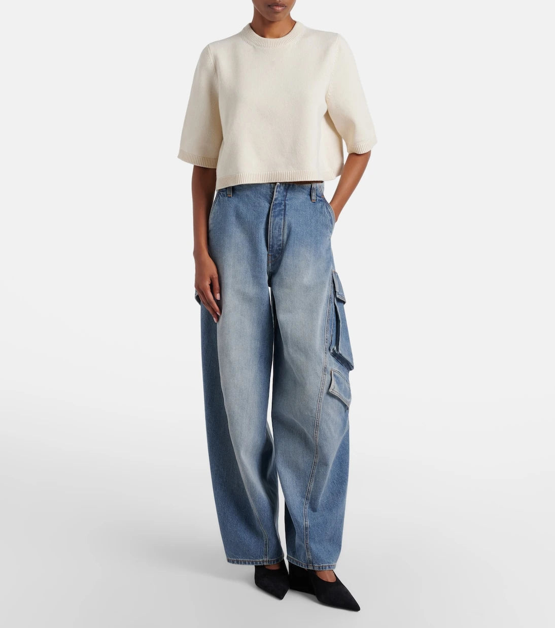 Alaïa - Cropped cashmere and wool-blend sweater