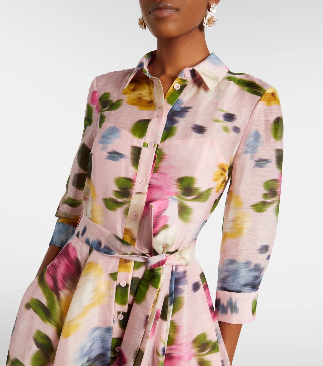 Carolina Herrera - Floral linen and silk gown
