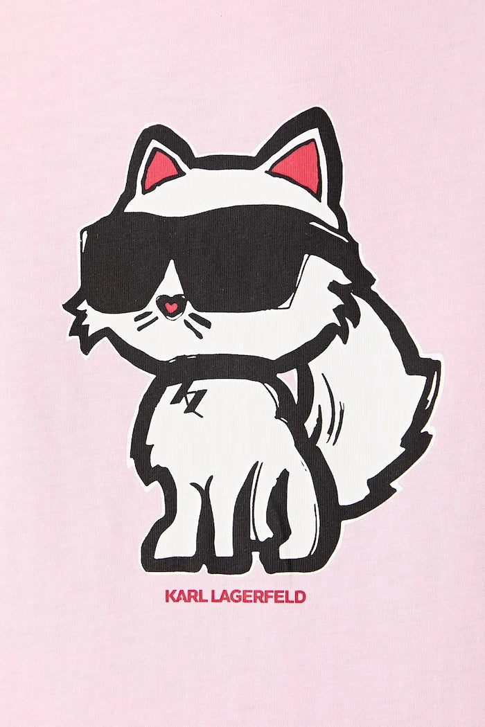 Karl Lagerfeld kadın pamuklu tişört IKON SKETCH