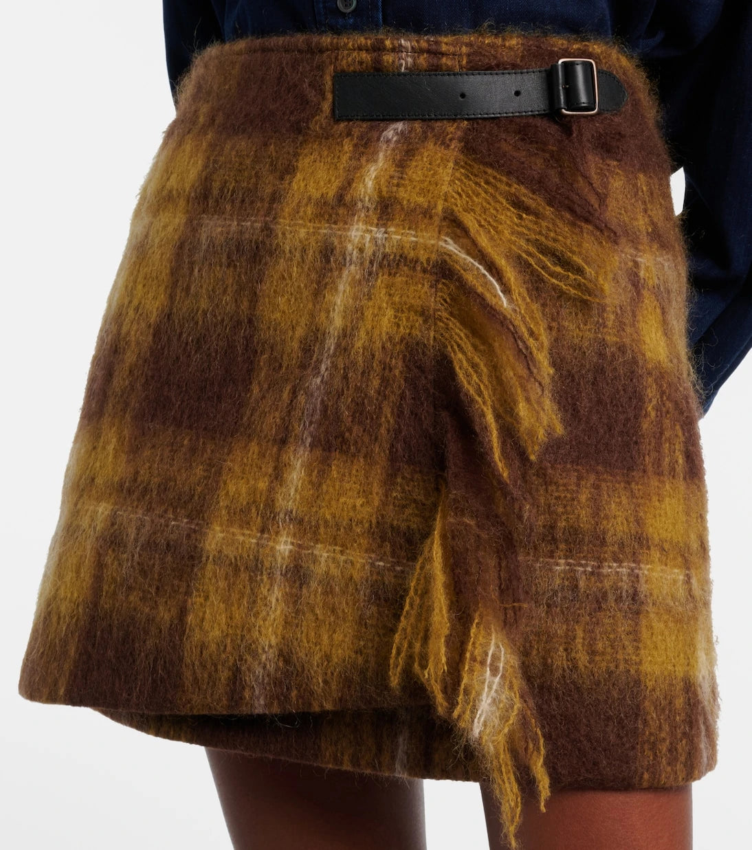 Loewe - Checked mohair and wool miniskirt