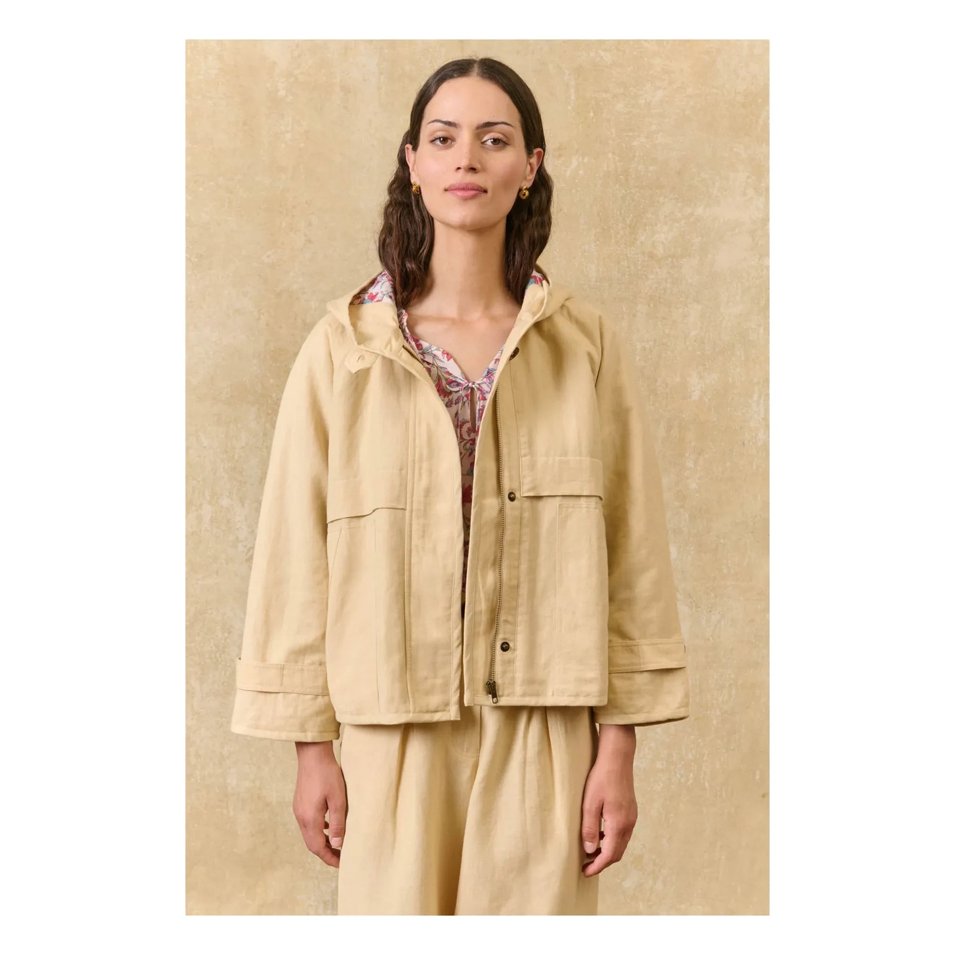 Louise Misha - Bertille Linen and Cotton Jacket | Ivory