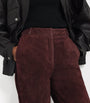 Arma Burgundy Sole Suede Straight Trousers