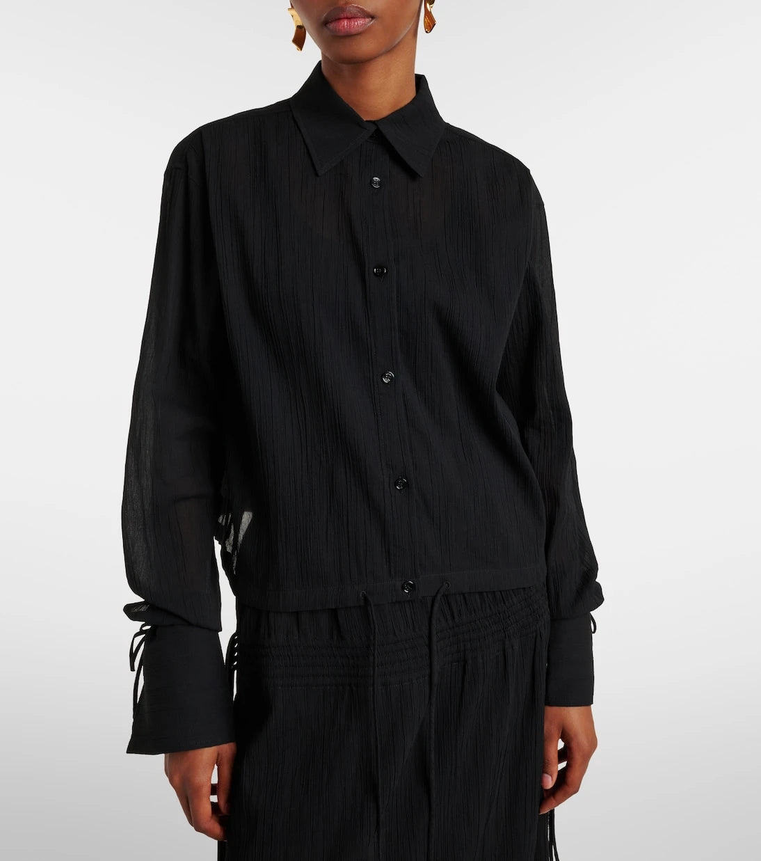 Toteme - Cropped cotton shirt