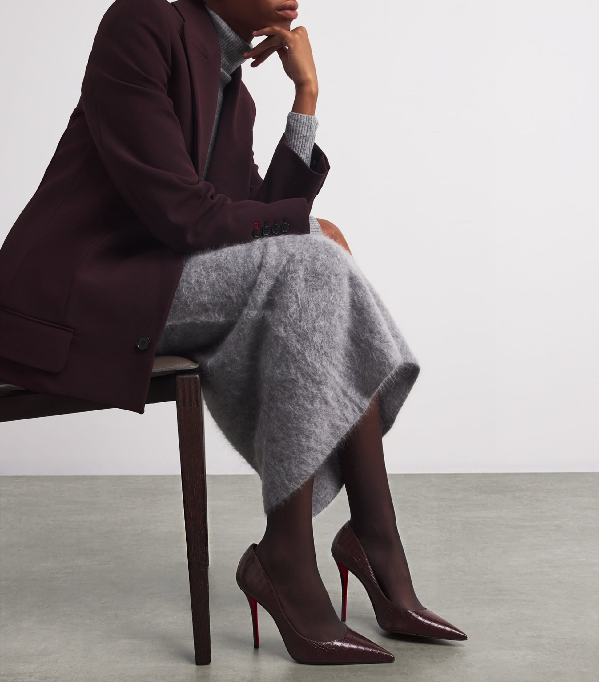 Christian Louboutin Red Miss Z Alligator-Embossed Leather Pumps 100