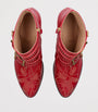 Chloé Red Leather Susanna Western Ankle Boots 40