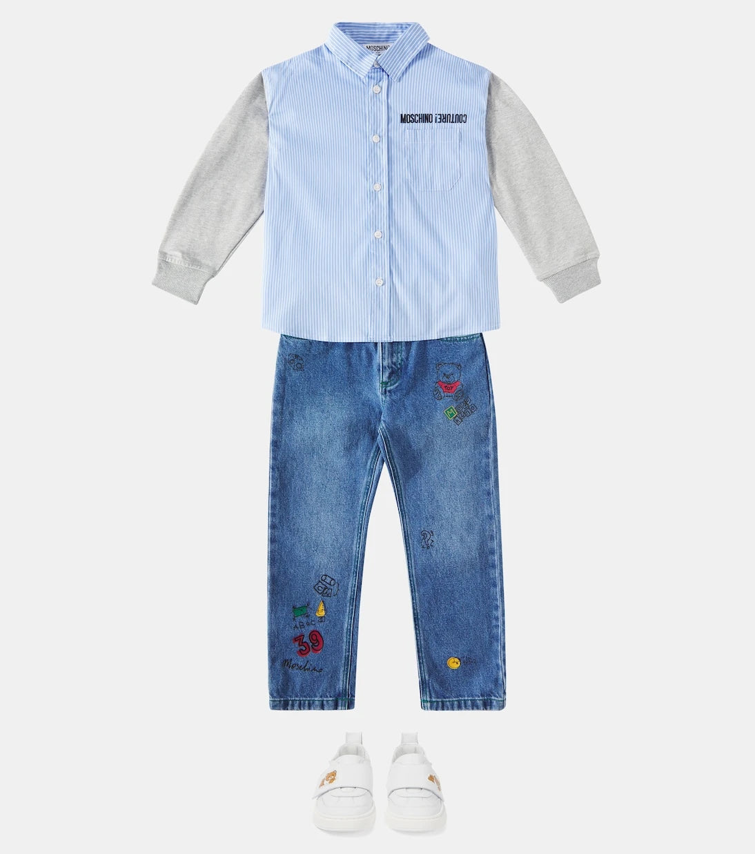 Moschino Kids - Striped cotton-blend shirt