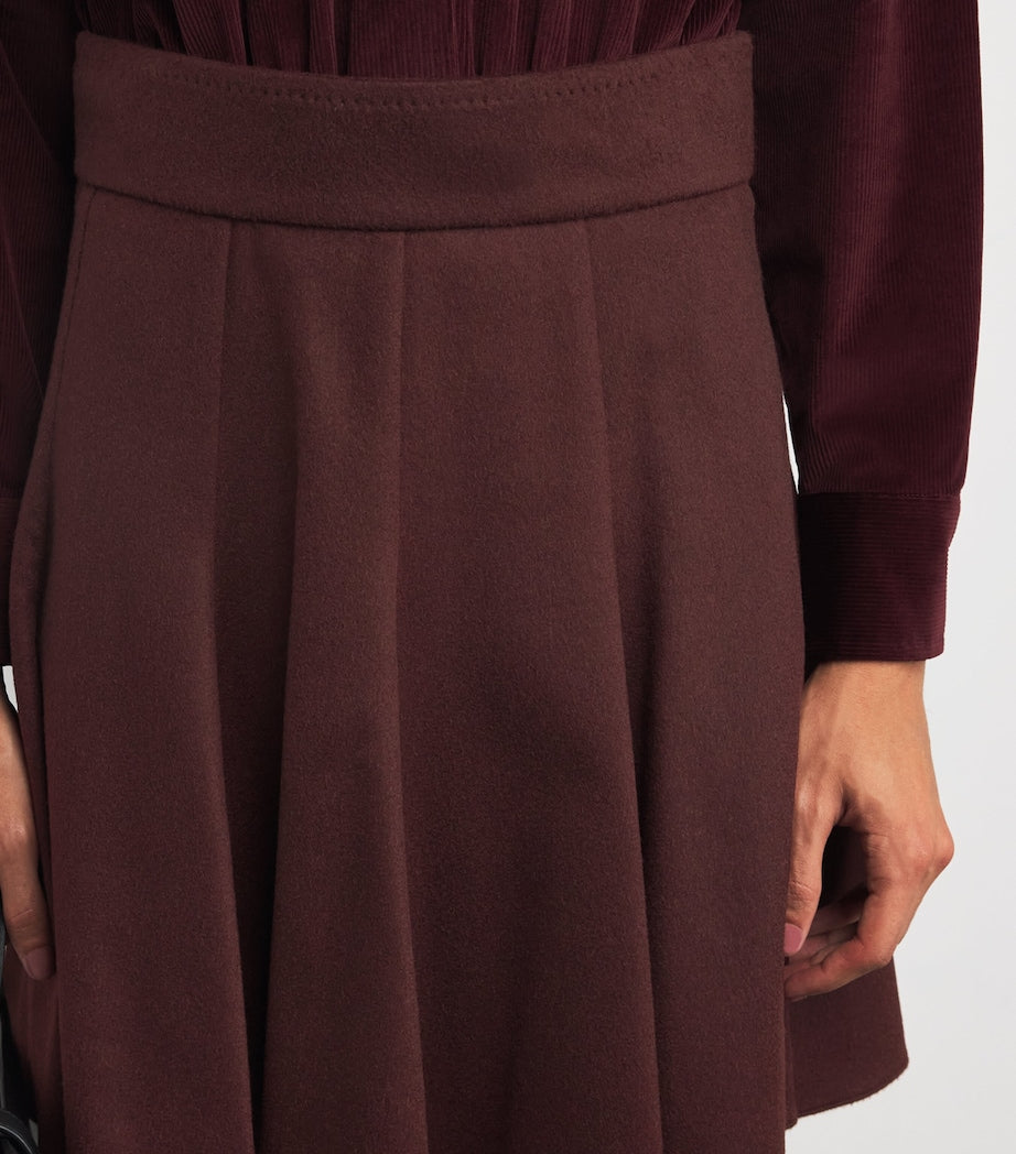 Red Camel Wool Mini Skirt