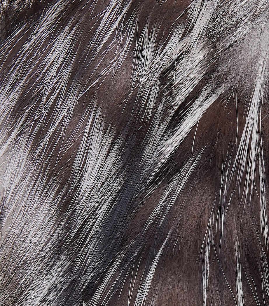 Yves Salomon Yellow Fox Fur-Wool Belted Coat