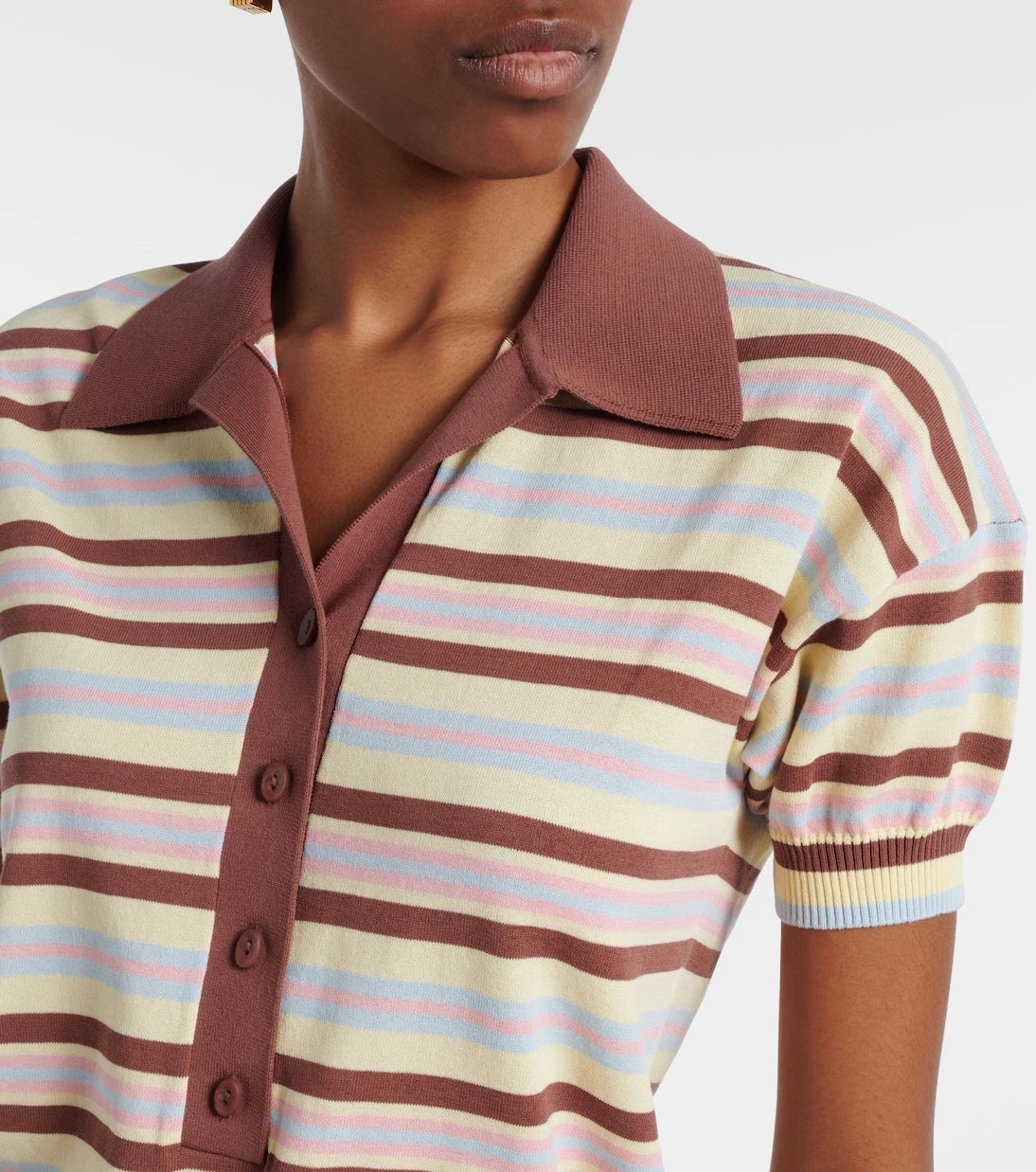 Faithfull - Sable striped cotton-blend polo shirt