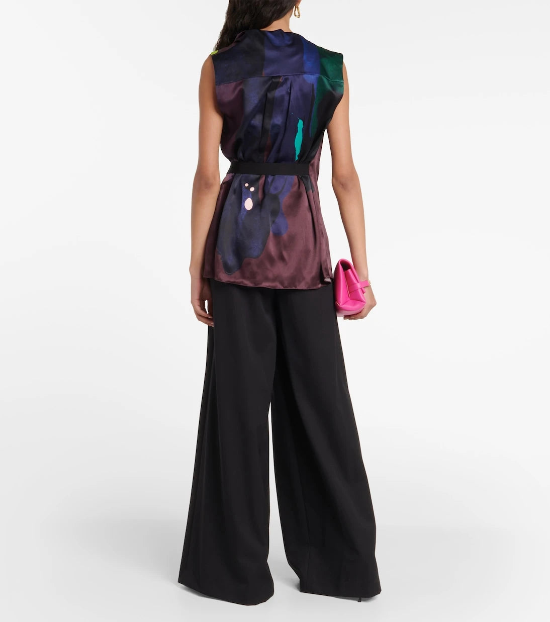 Roksanda - Printed self-tie silk top