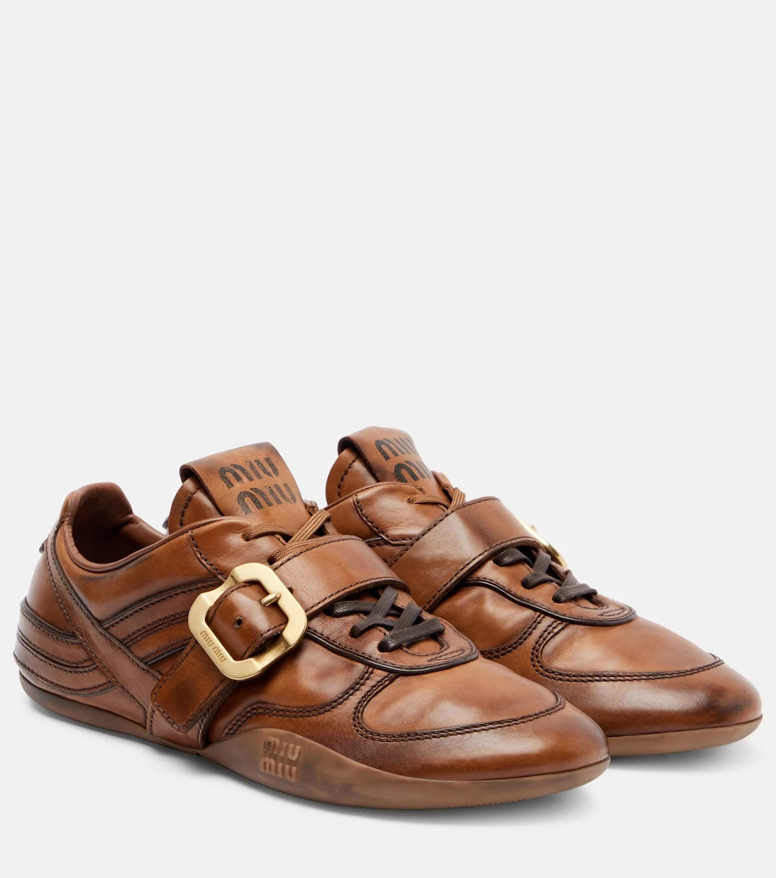 Miu Miu - Logo leather sneakers