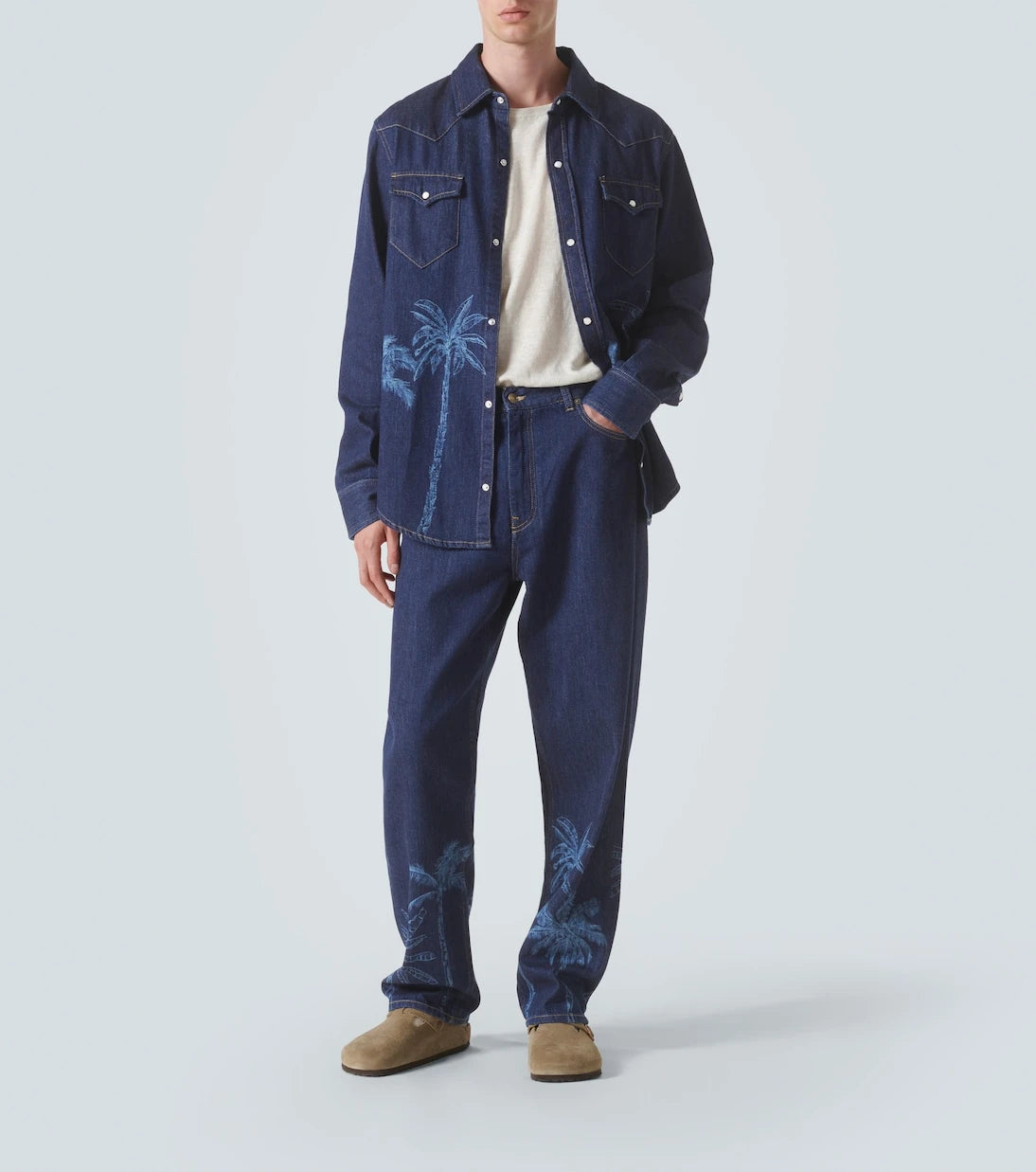 Alanui - Jungle printed denim shirt