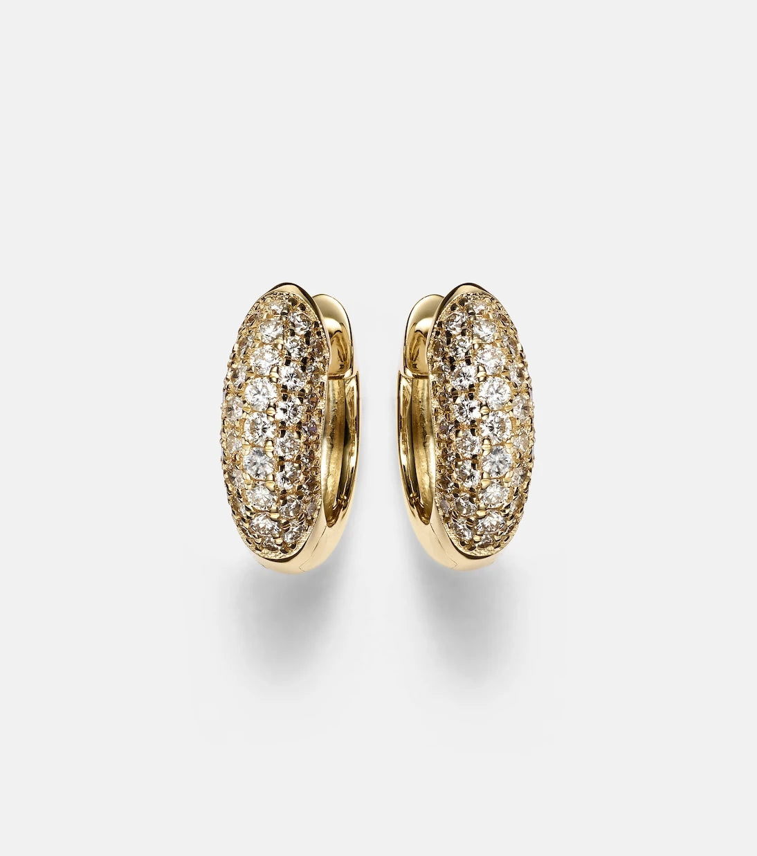 Sydney Evan - Puffy 14kt gold hoop earrings with diamonds