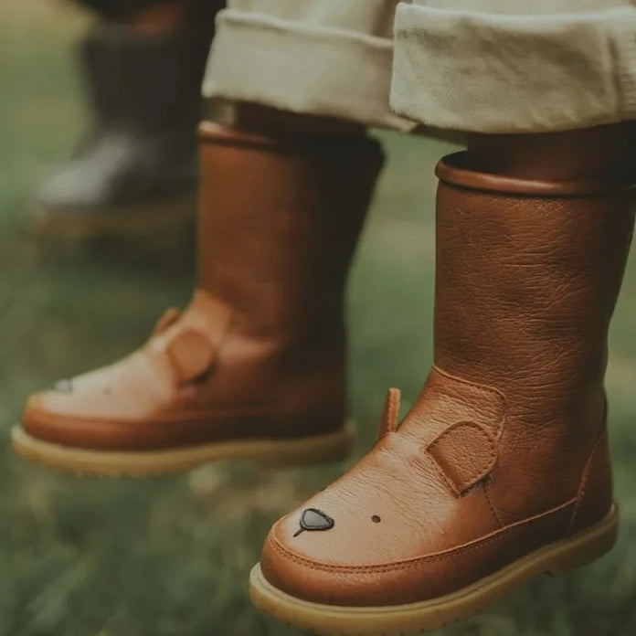 Детски кожени зимни обувки Donsje Wadudu Classic Boots Bear