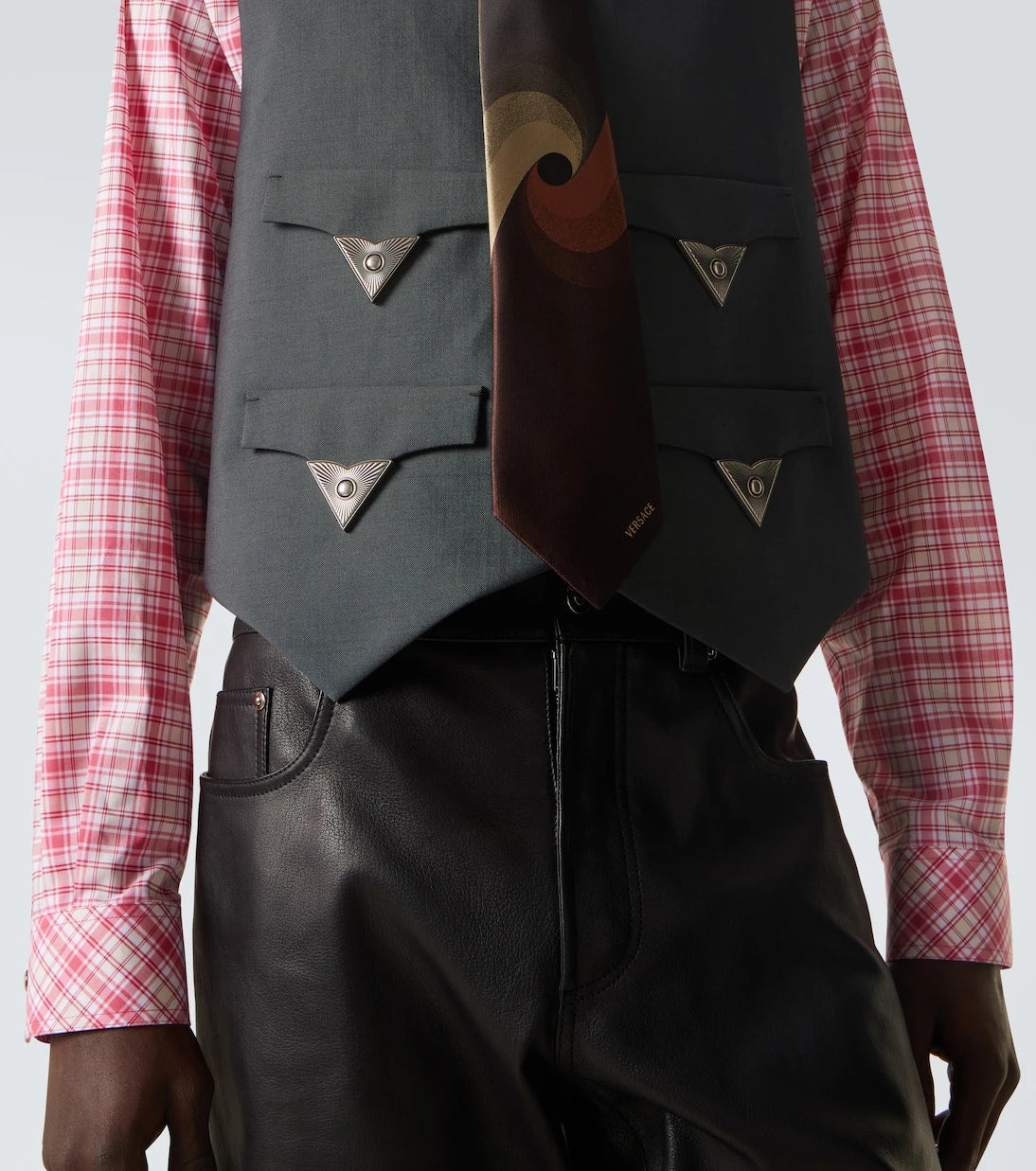 Versace - Embellished wool and mohair vest