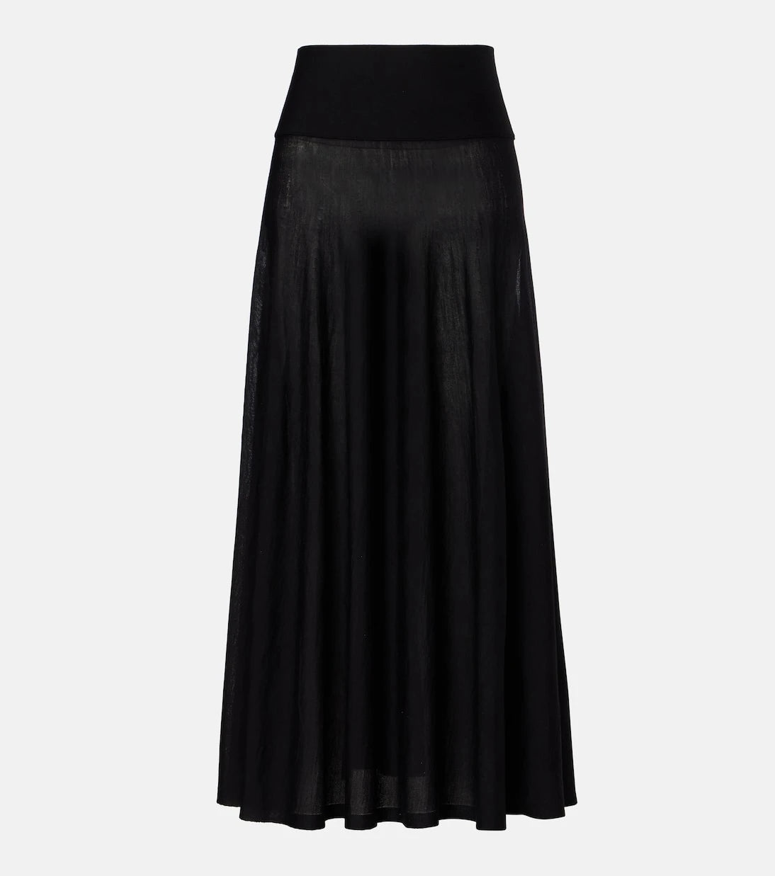Alaïa - Flared virgin wool maxi skirt