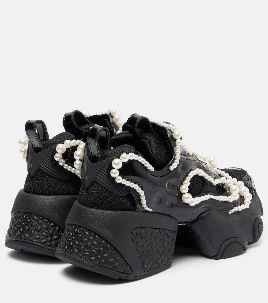 Noir Kei Ninomiya - x Reebok embellished platform sneakers