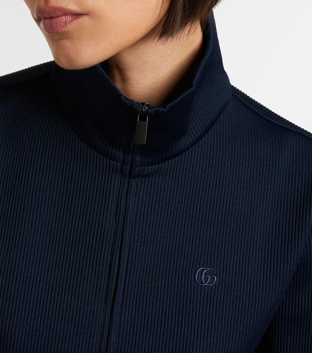 Gucci - Web Stripe jersey zip-up sweatshirt