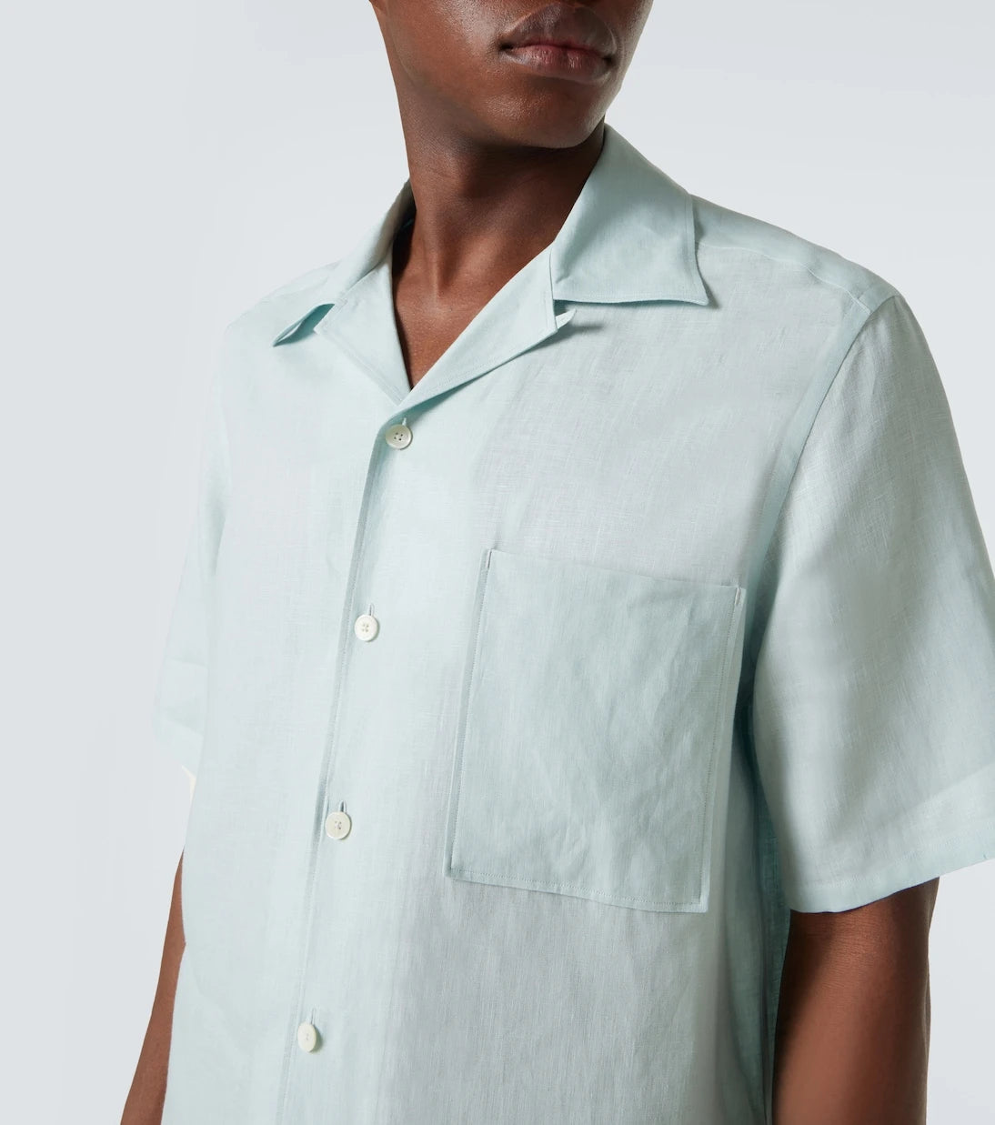 Zegna - قميص بولينج كتان