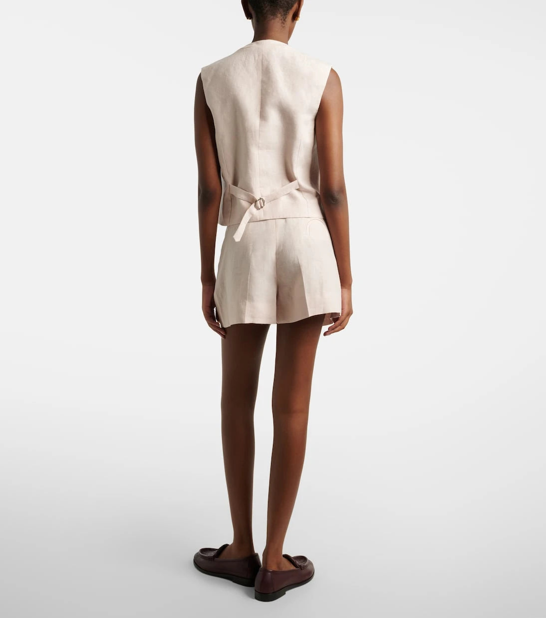 Blazé Milano - Selle pleated linen shorts