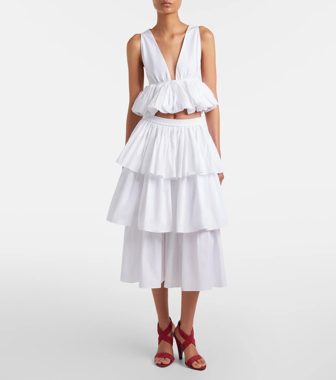 Alaïa - Peplum cotton top
