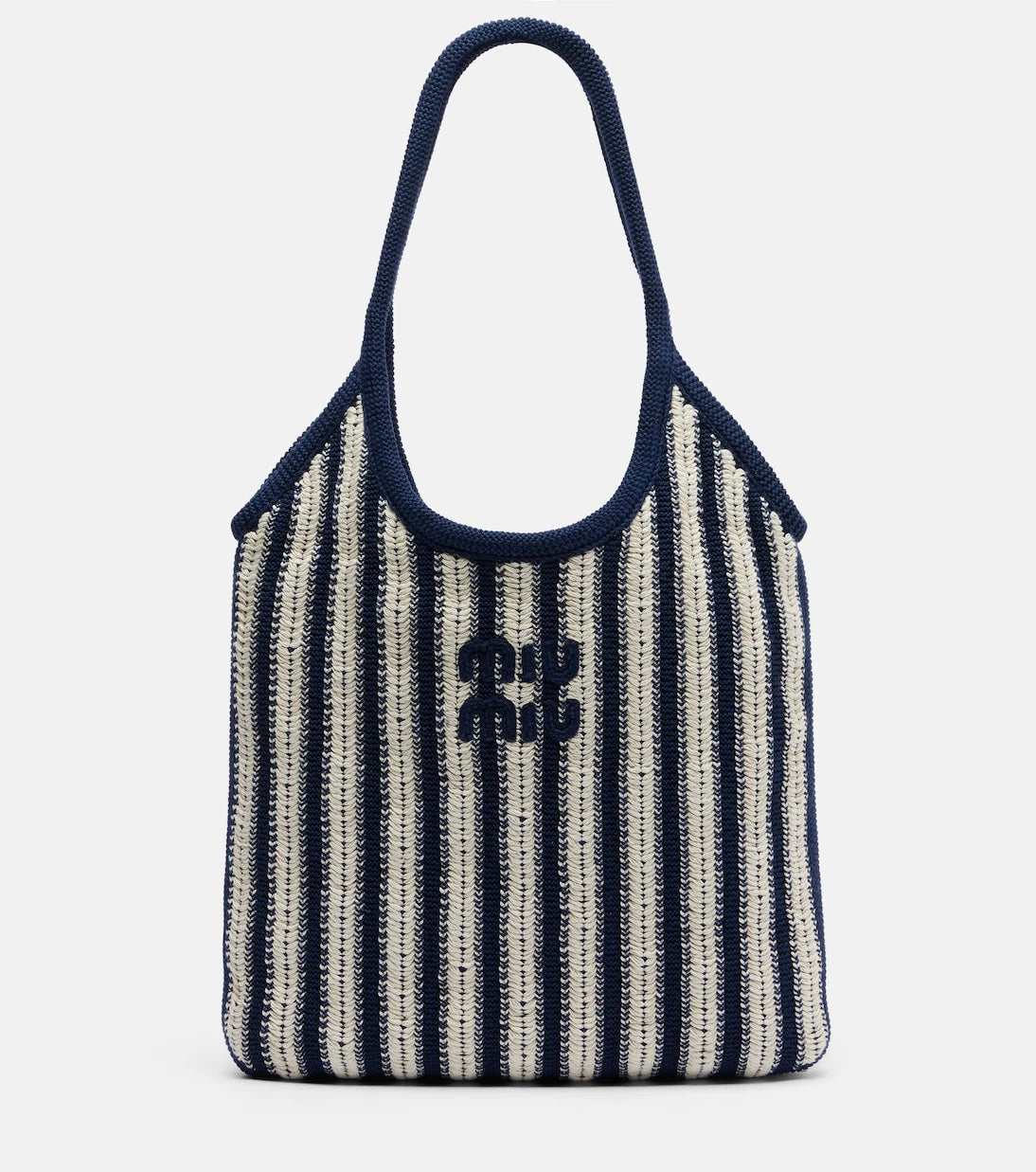 Miu Miu - Ivy striped crochet shoulder bag
