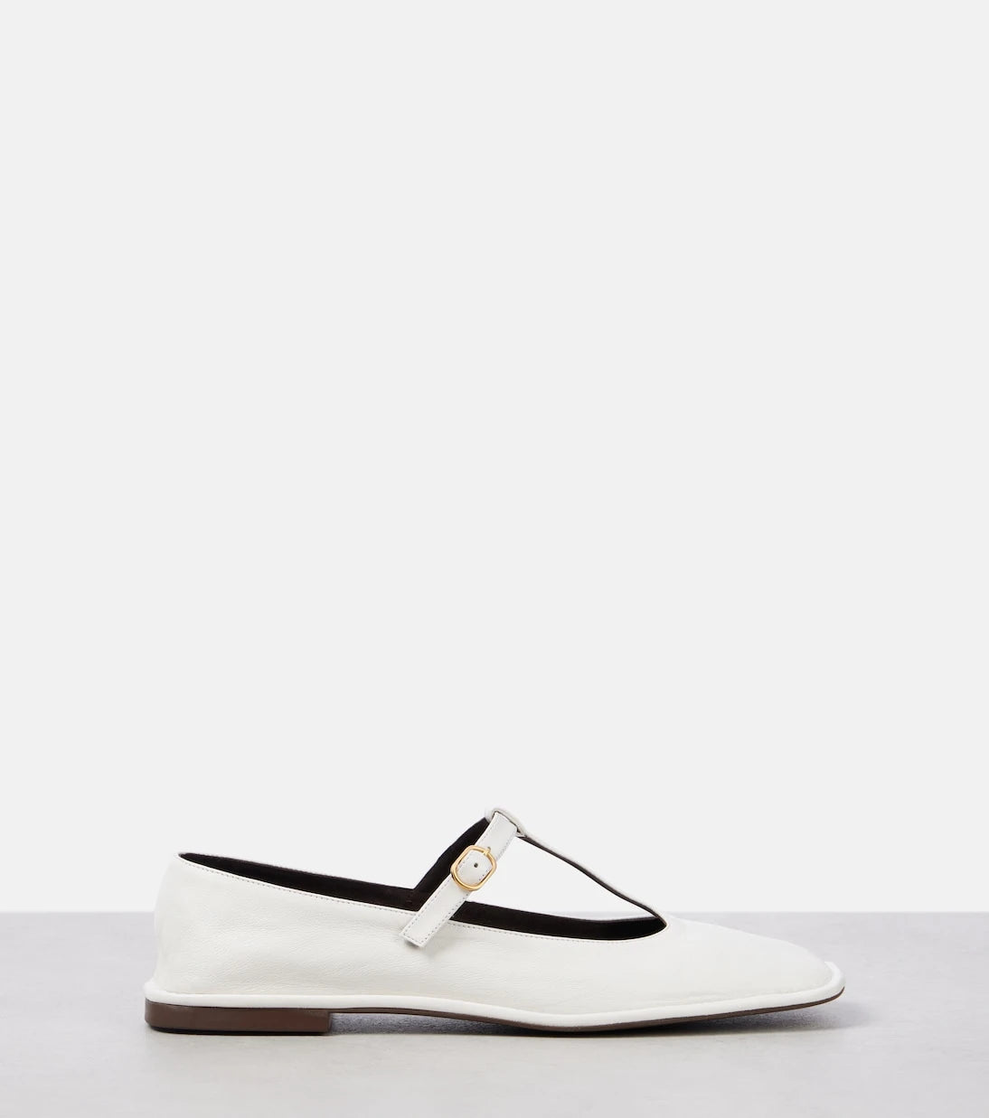 The Row - Square T-Strap leather ballet flats