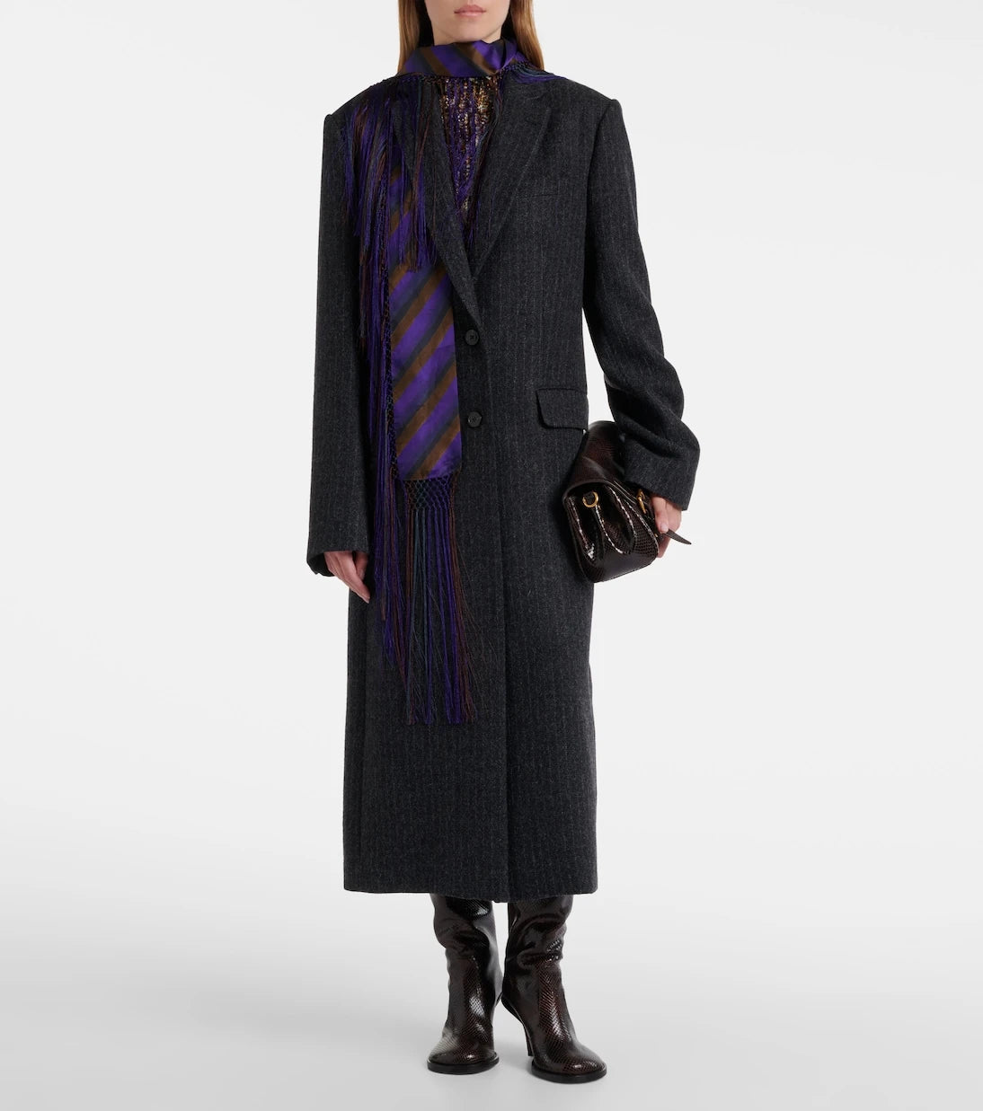 Dries Van Noten - Chalk stripe wool coat