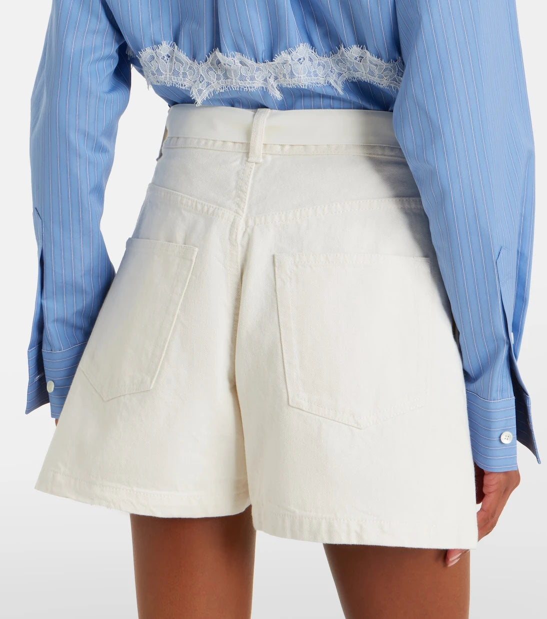 Sacai - Paneled denim shorts