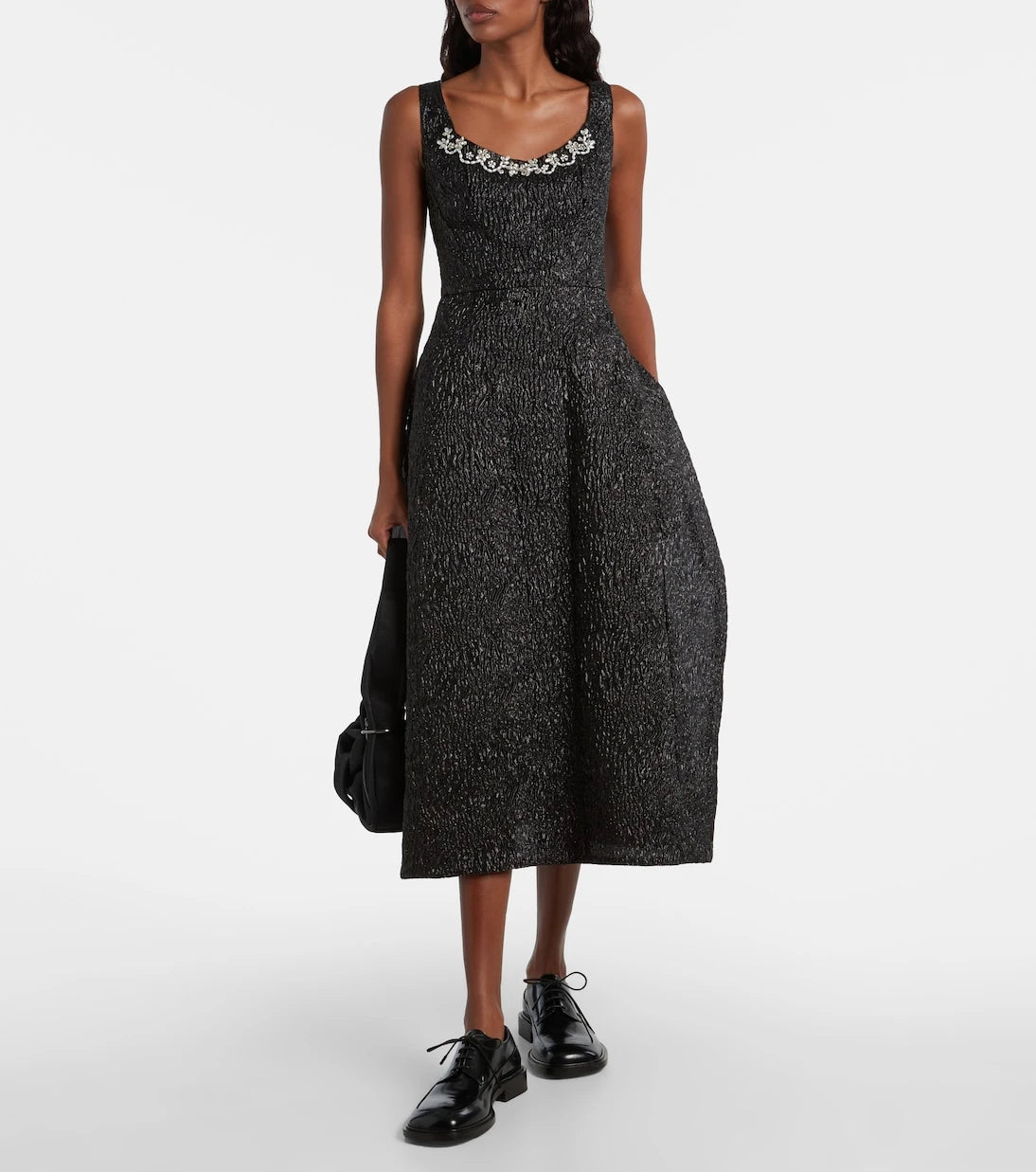 Simone Rocha - فستان كوكتيل لاميه مزين