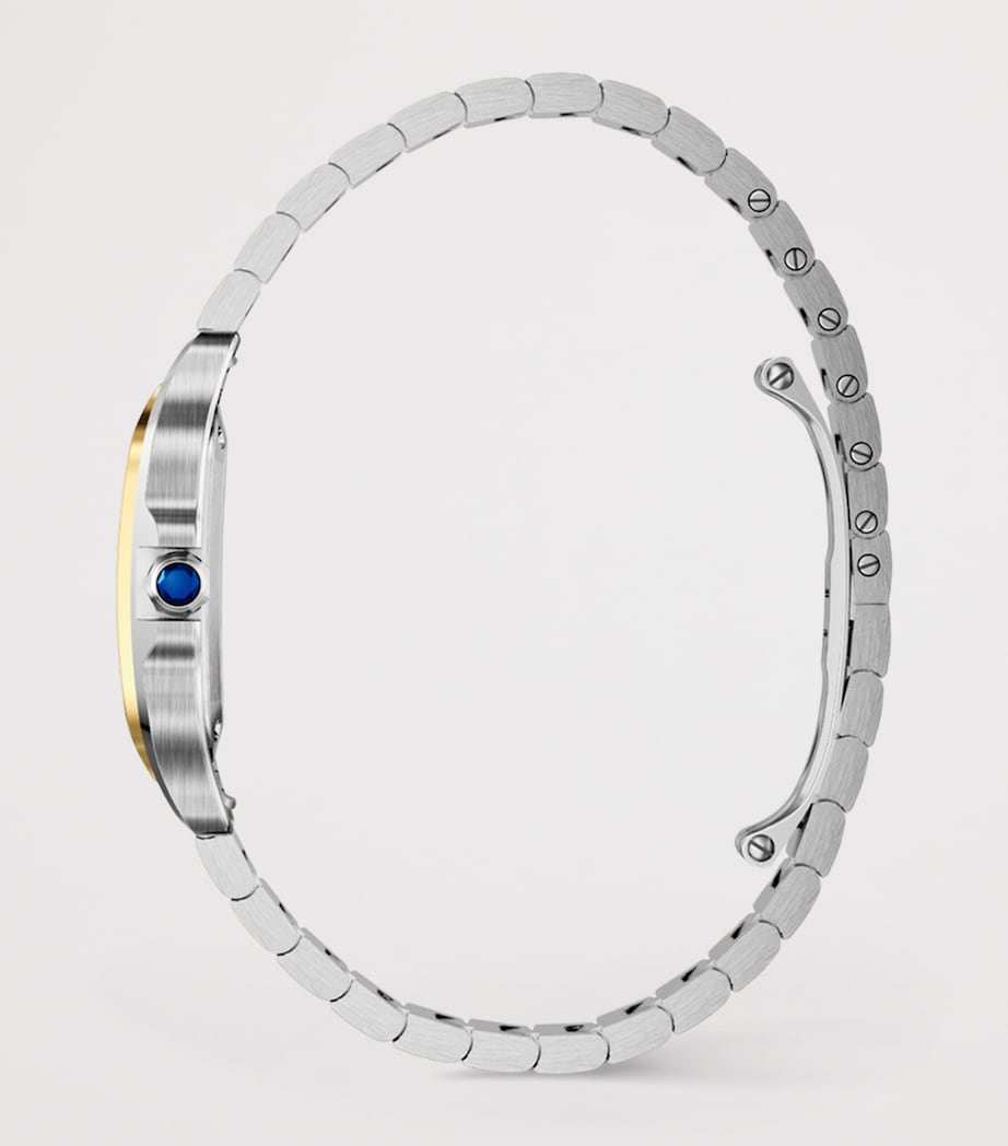 Small Yellow Gold and Steel Santos de Cartier Watch 34.5mm