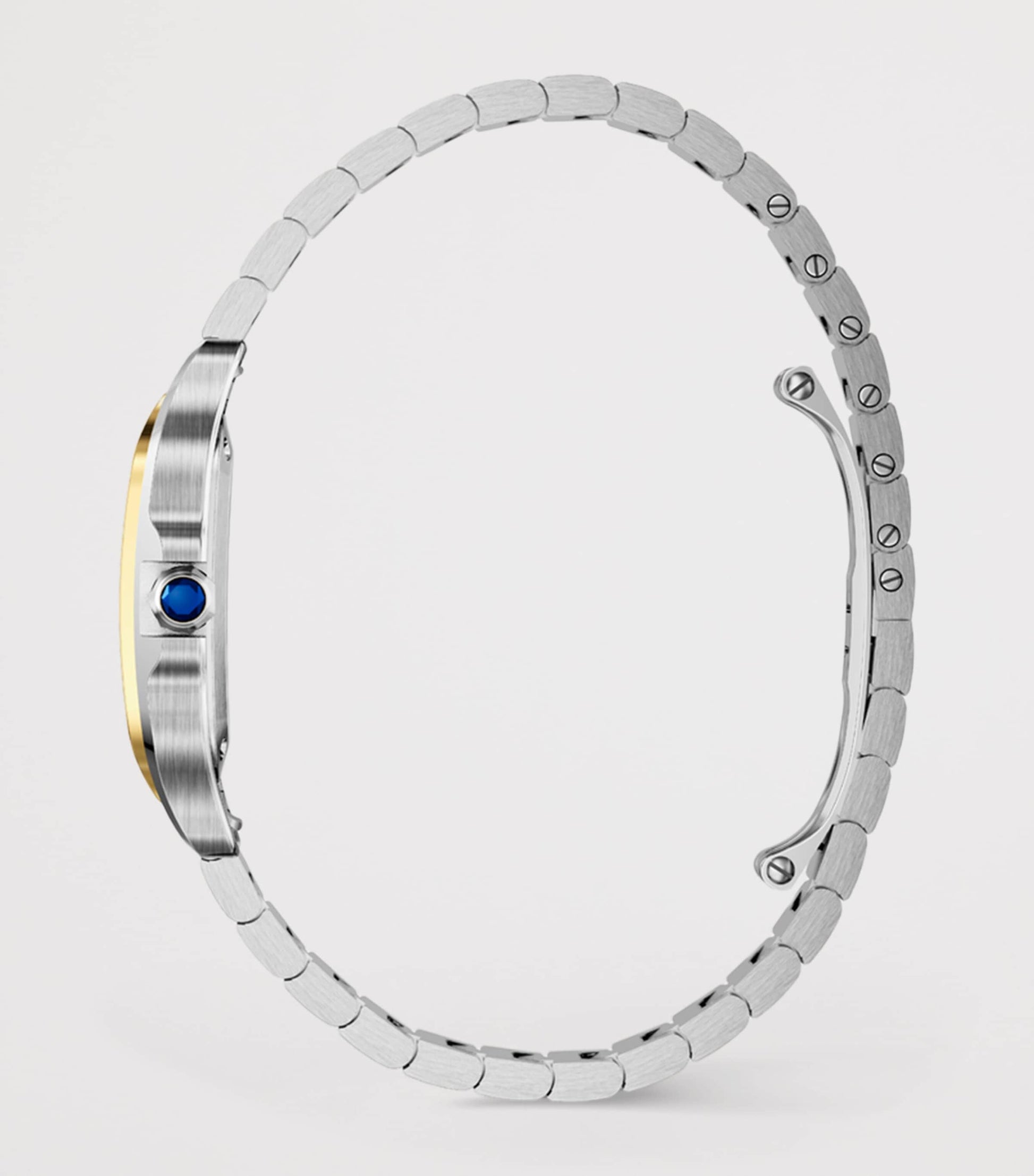 Small Yellow Gold and Steel Santos de Cartier Watch 34.5mm