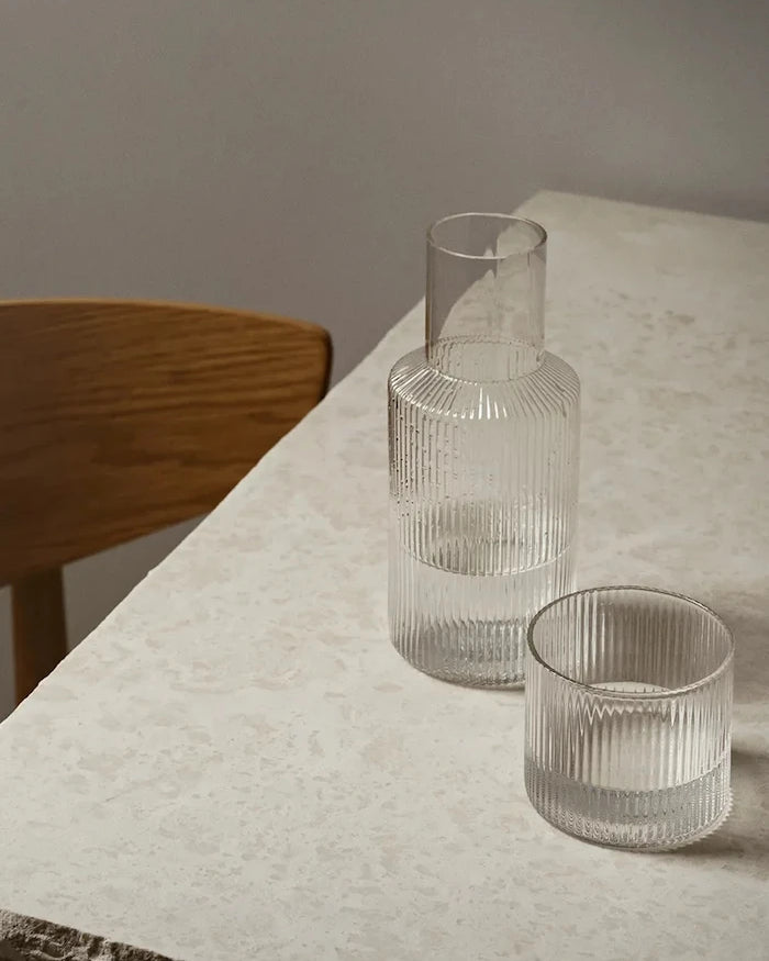 ferm LIVING Ripple Small Carafe Set 500/200 ml Karaf ve Bardak Seti