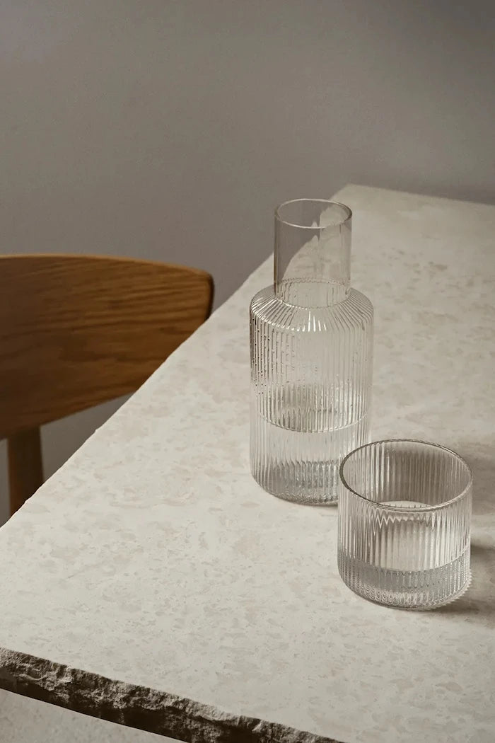 Гарафа с чаша ferm LIVING Ripple Small Carafe Set 500/200 ml