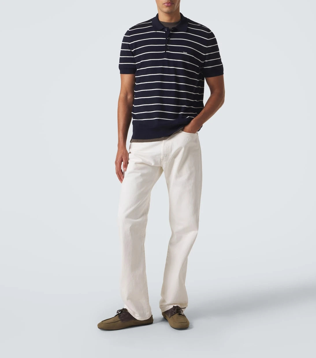 Prada - Striped cotton polo shirt