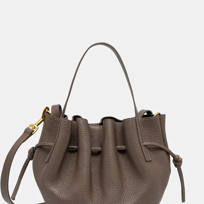 Yuzefi чанта crossbody дамска от кожа MINI SCALLOP