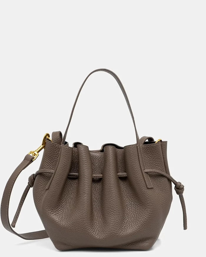Yuzefi чанта crossbody дамска от кожа MINI SCALLOP