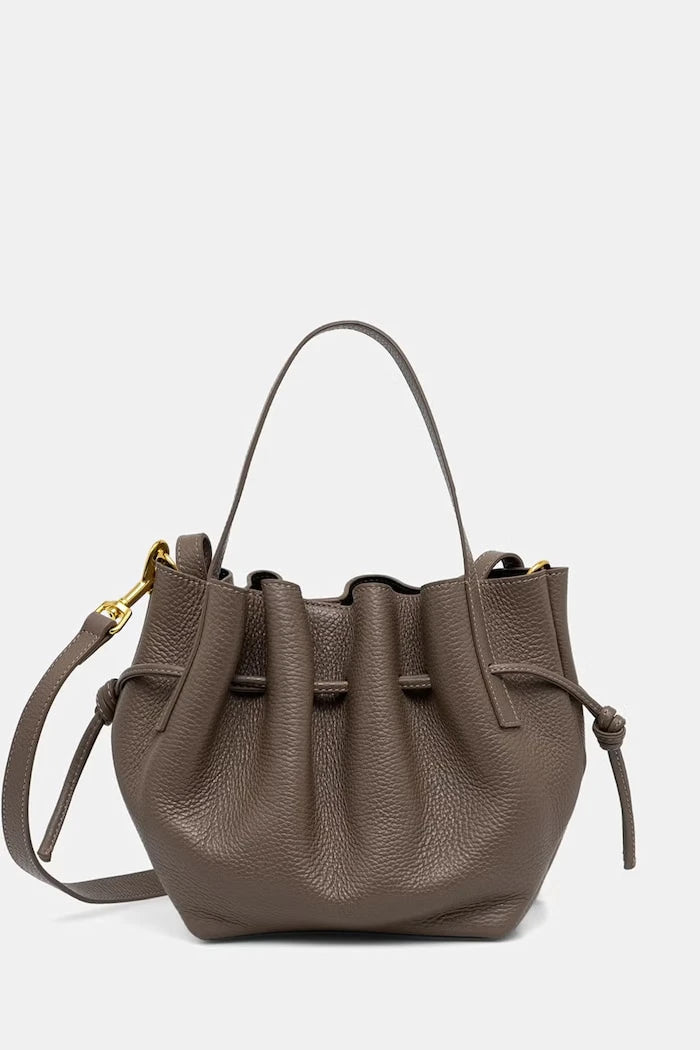Yuzefi чанта crossbody дамска от кожа MINI SCALLOP