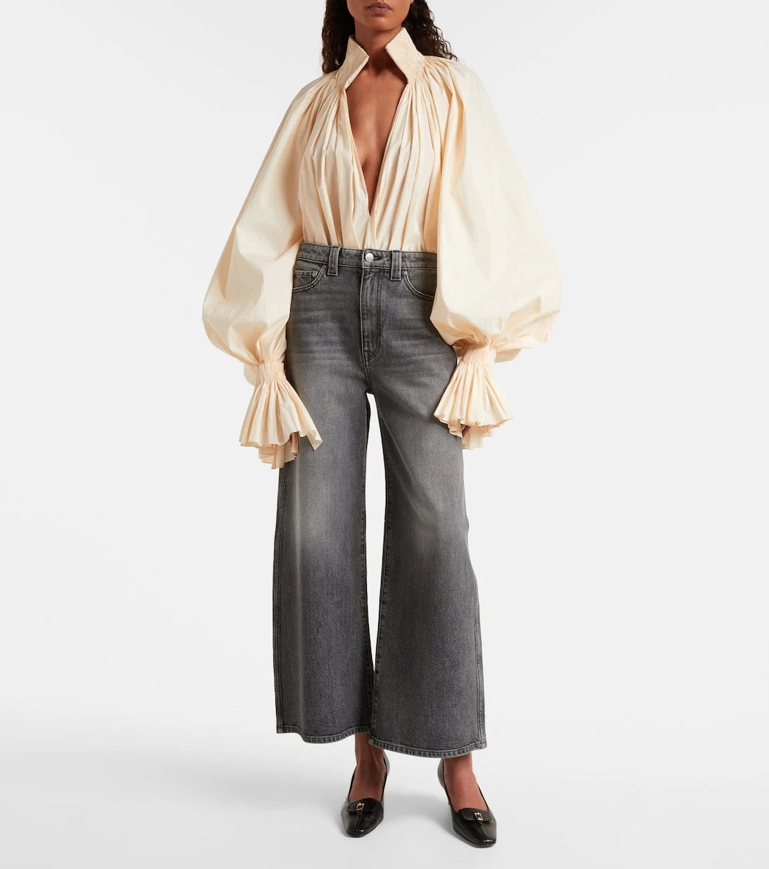 Khaite - Delina high-rise wide-leg jeans
