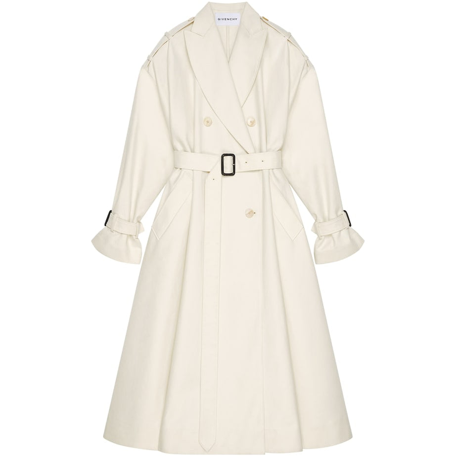 Givenchy Ivory Cotton Belted Trench Coat