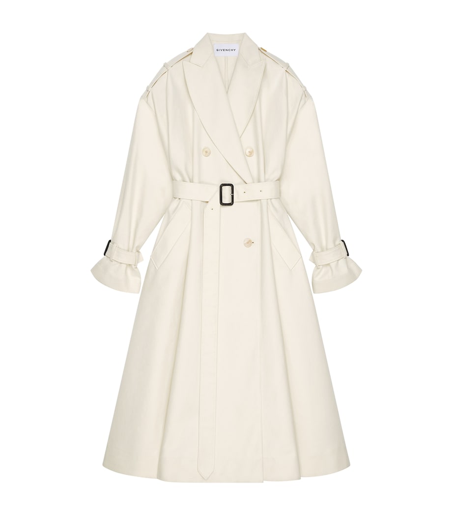 Givenchy Ivory Cotton Belted Trench Coat