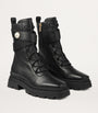 Jimmy Choo Black Noemi 45 Leather Biker Boots