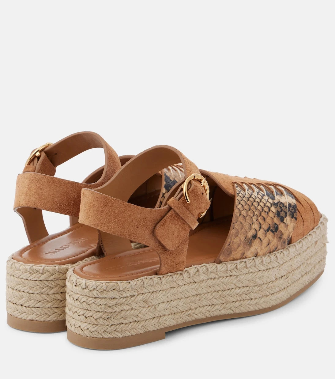 Ulla Johnson - Elsa snake-effect leather espadrilles