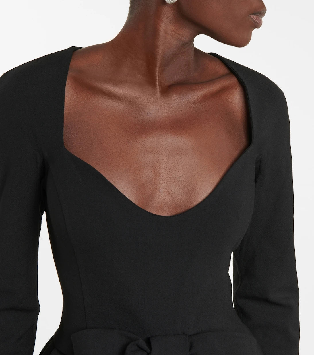 Oscar de la Renta - Bow-trimmed crêpe minidress