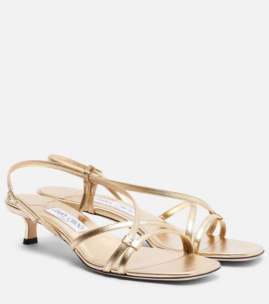 Jimmy Choo - Farris metallic leather slingback sandals