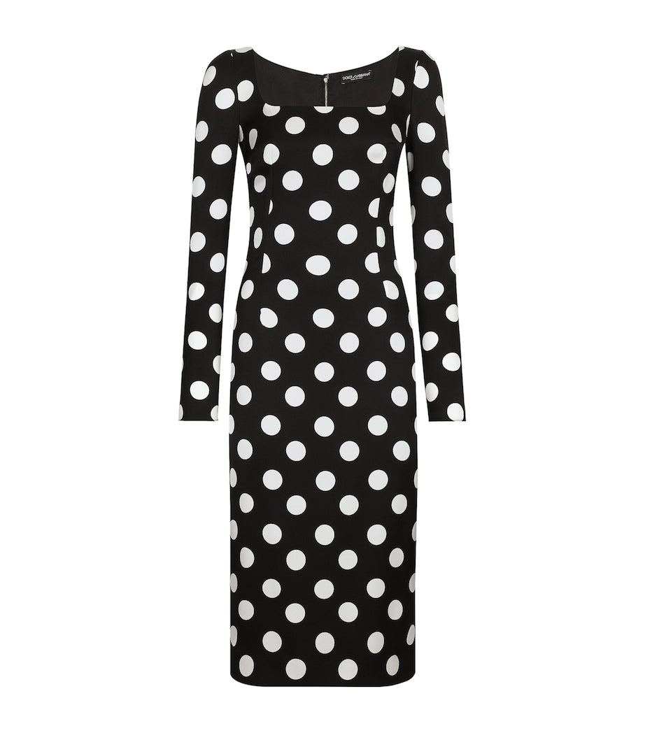 Dolce & Gabbana Multi Silk Polka-Dot Bodycon Dress