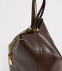 Brown Medium Calfskin Spin Tote Bag