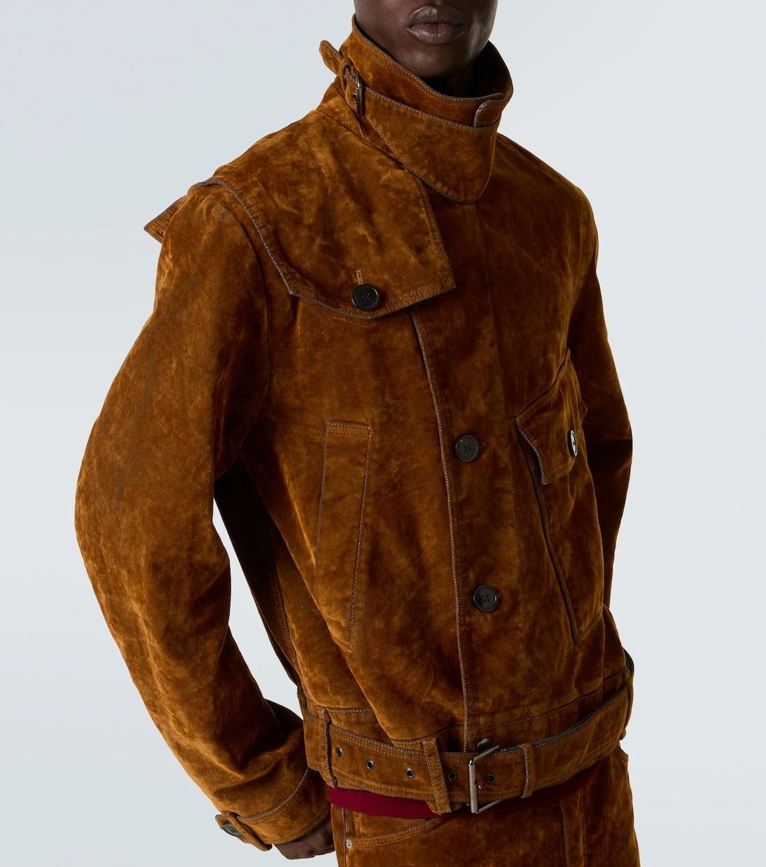 Dries Van Noten - Vassel belted cotton biker jacket
