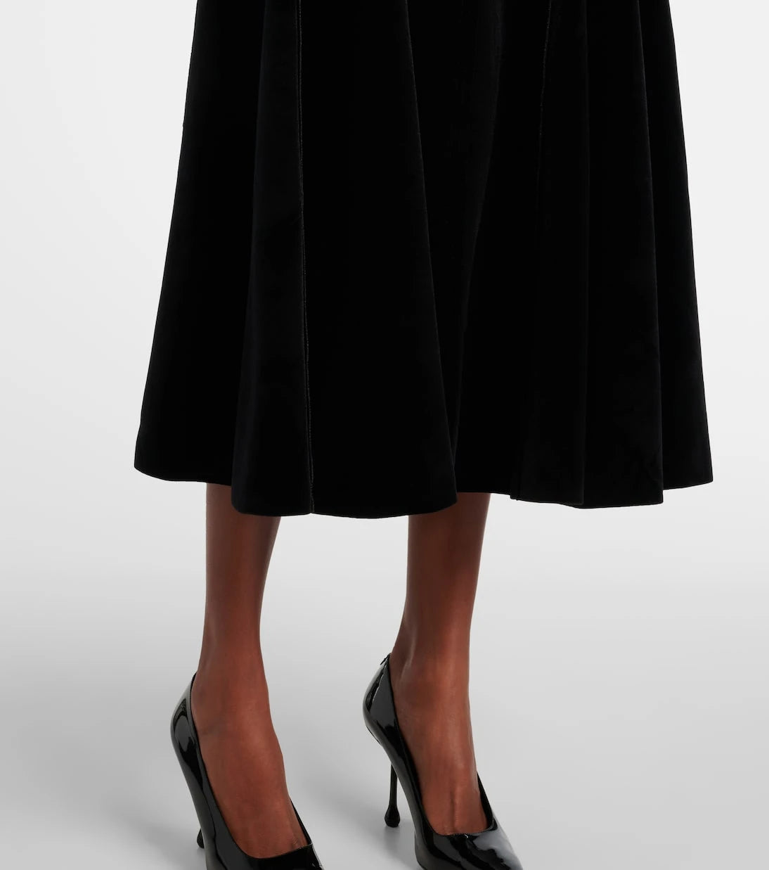 Norma Kamali - Grace velvet midi skirt