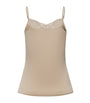 Hanro Beige Satin Lace-Trim Lilith Camisole